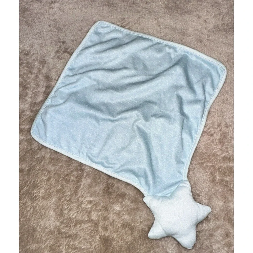 Hallmark Lovey Security Blanket Star Blue Polka Dot Rattle Baby
